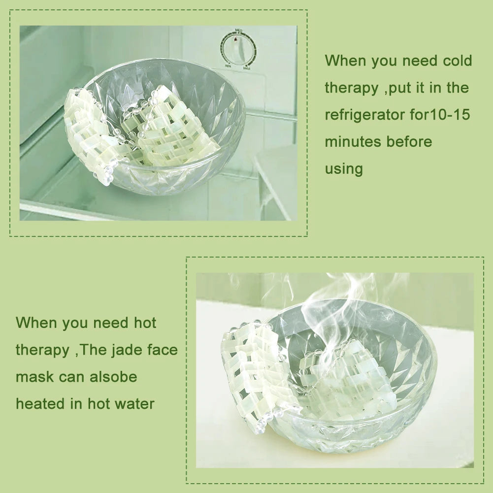 Jade Eye Mask Sleep Massager Mask Alleviate Puffiness Sleeping Eye Mask Relieve Wrinkles Anti-Aging for Hot & Cold Therapy