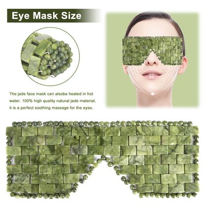 Jade Eye Mask Sleep Massager Mask Alleviate Puffiness Sleeping Eye Mask Relieve Wrinkles Anti-Aging for Hot & Cold Therapy