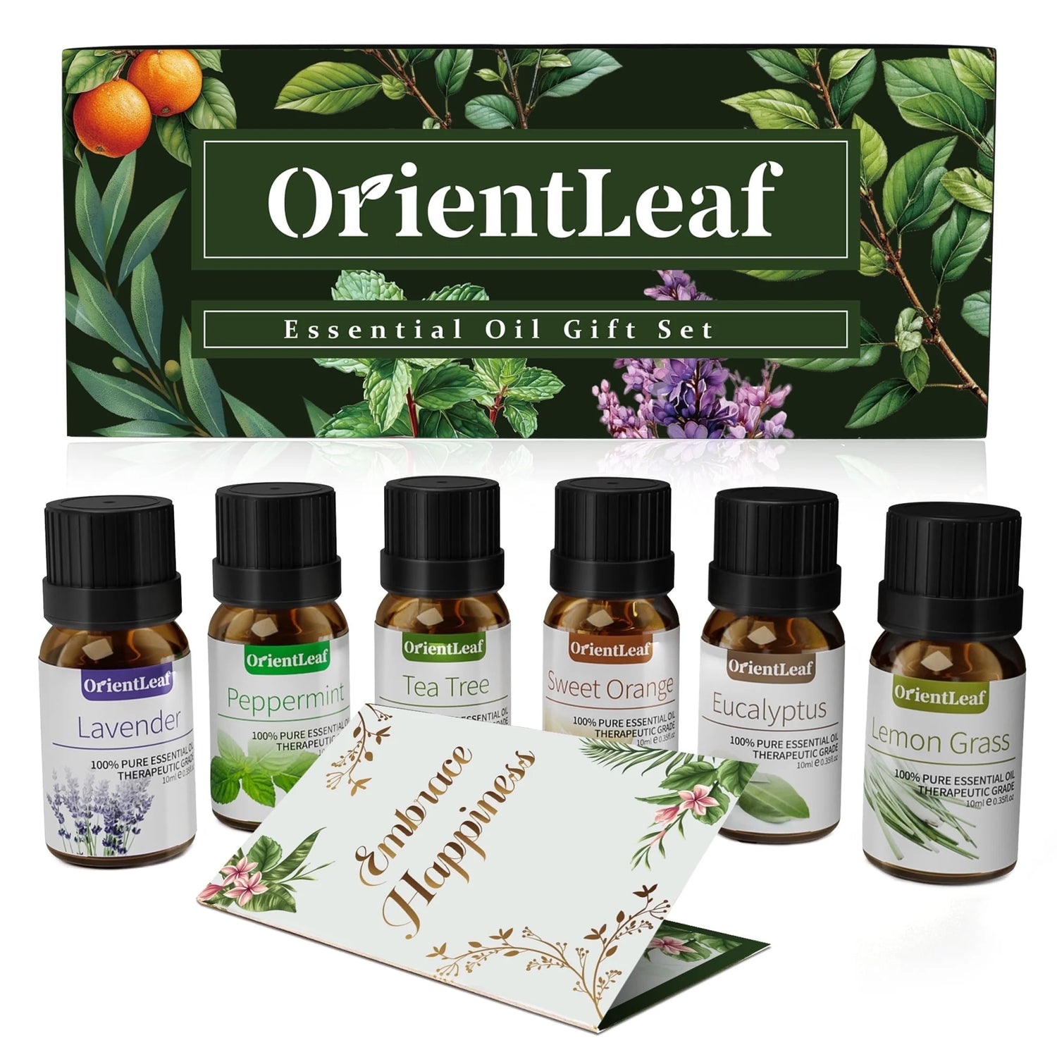 Essential Oils Set with Greetingift Card, 100% Pure Essential Oil Gift Set for Essential Oil Diffuser, Aromatherapy, Sleep, Massage & DIY