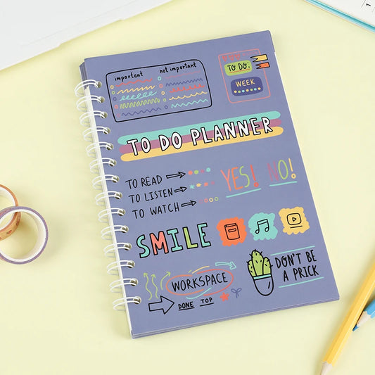 Undated Weekly Planner Weekly Goals Notebook A5 to Do List Planner Habit Tracker Journal with Spiral Binding