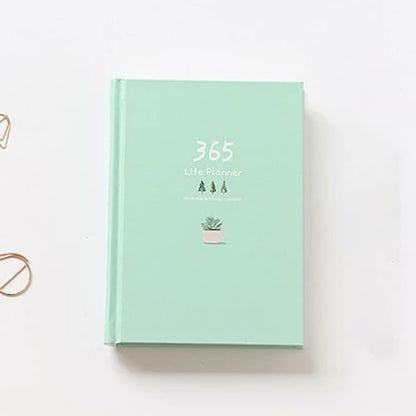 365 Planner Agenda Notebook Colorful Inner Page Illustration Yearly Daily Plan Journal Diary Book Record Life Stationery Gifts