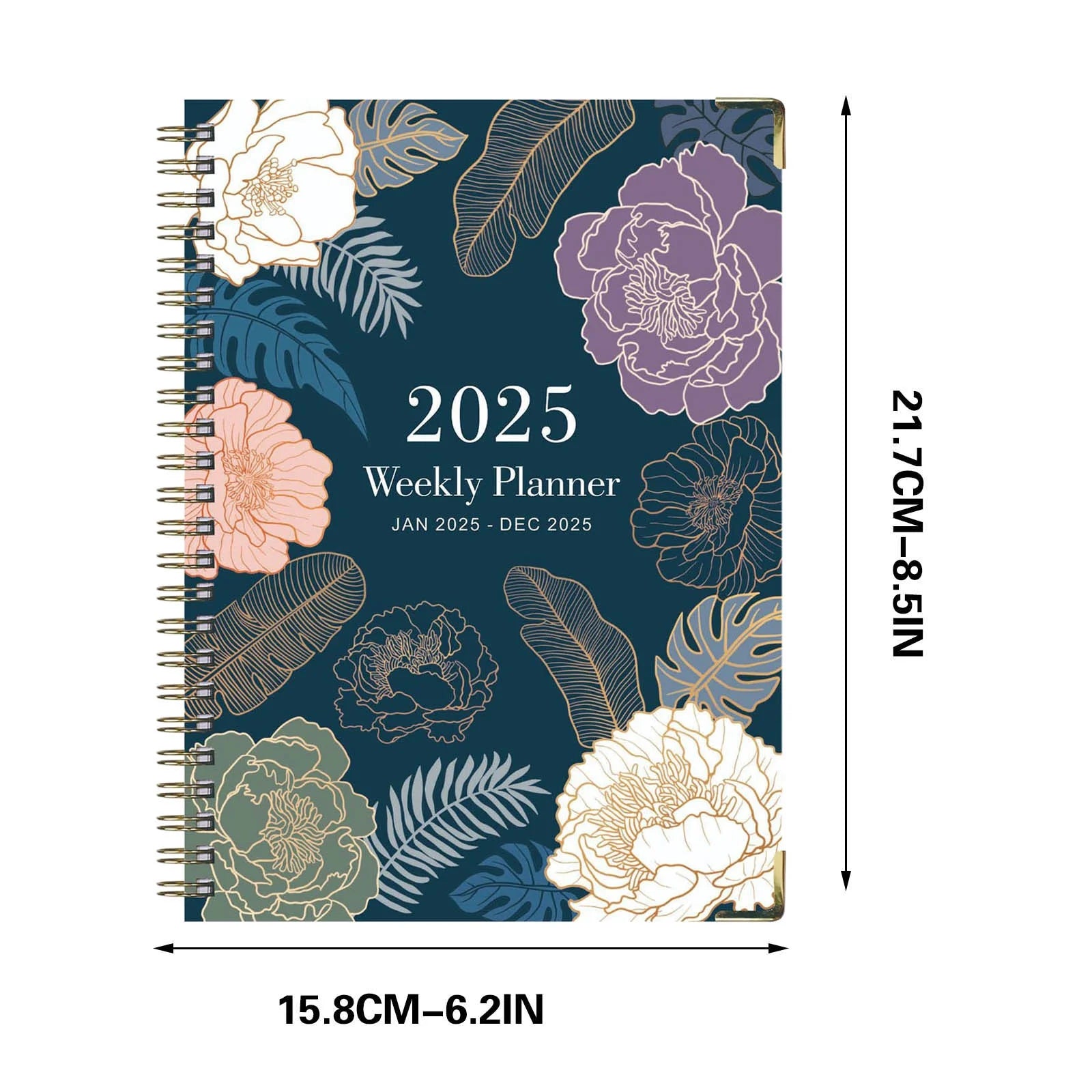 2025 Planner, A5 Weekly and Monthly Planners with Tabs, Spiral Bound Daily Calendar 2025, Agenda Organizers from Jan. to Dec., Hardcover Habit Tracker Journal 6.2" X 8.5" (F)