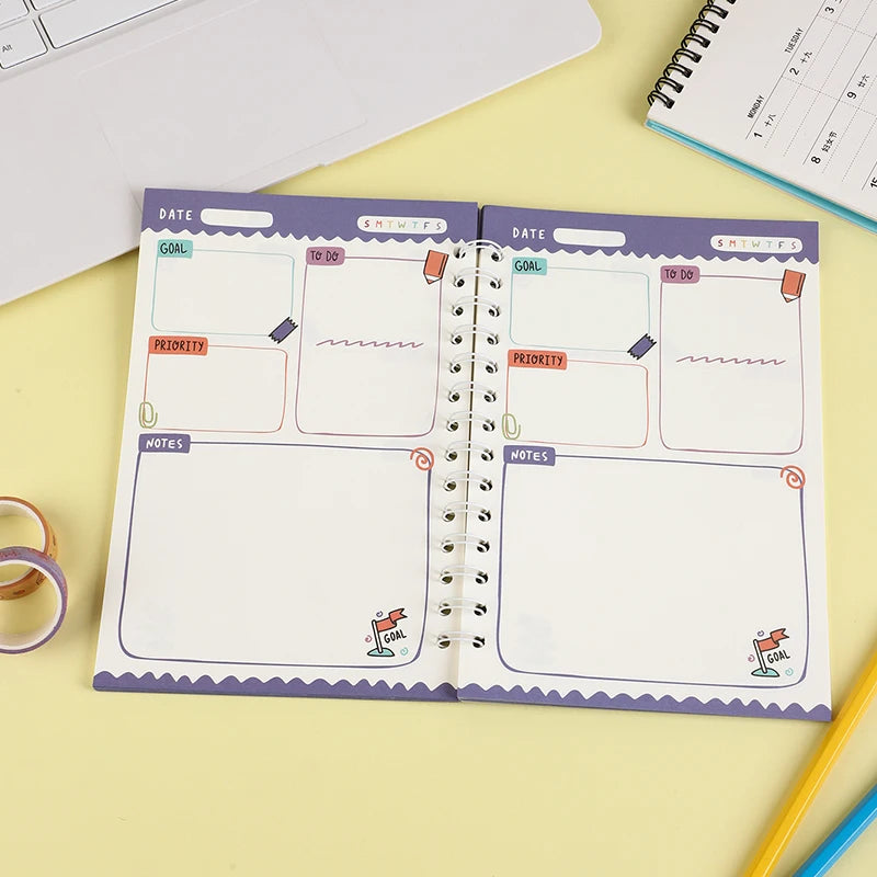 Undated Weekly Planner Weekly Goals Notebook A5 to Do List Planner Habit Tracker Journal with Spiral Binding