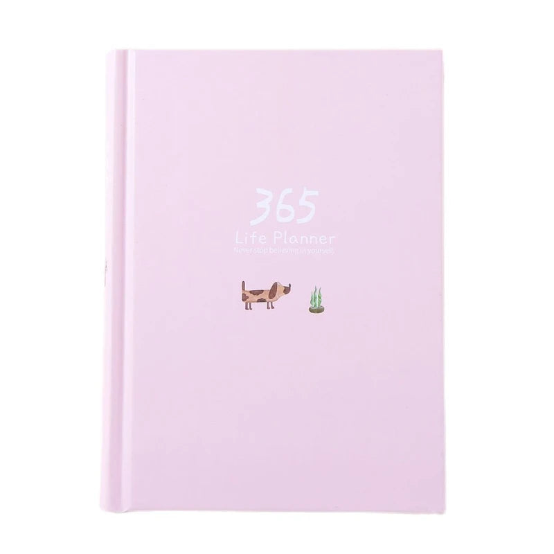 365 Planner Agenda Notebook Colorful Inner Page Illustration Yearly Daily Plan Journal Diary Book Record Life Stationery Gifts