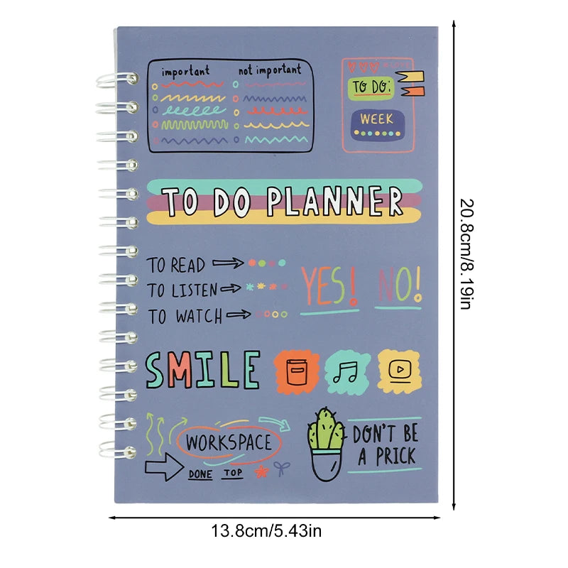 Undated Weekly Planner Weekly Goals Notebook A5 to Do List Planner Habit Tracker Journal with Spiral Binding