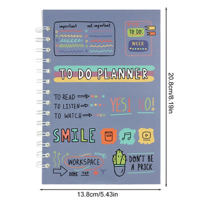 Undated Weekly Planner Weekly Goals Notebook A5 to Do List Planner Habit Tracker Journal with Spiral Binding