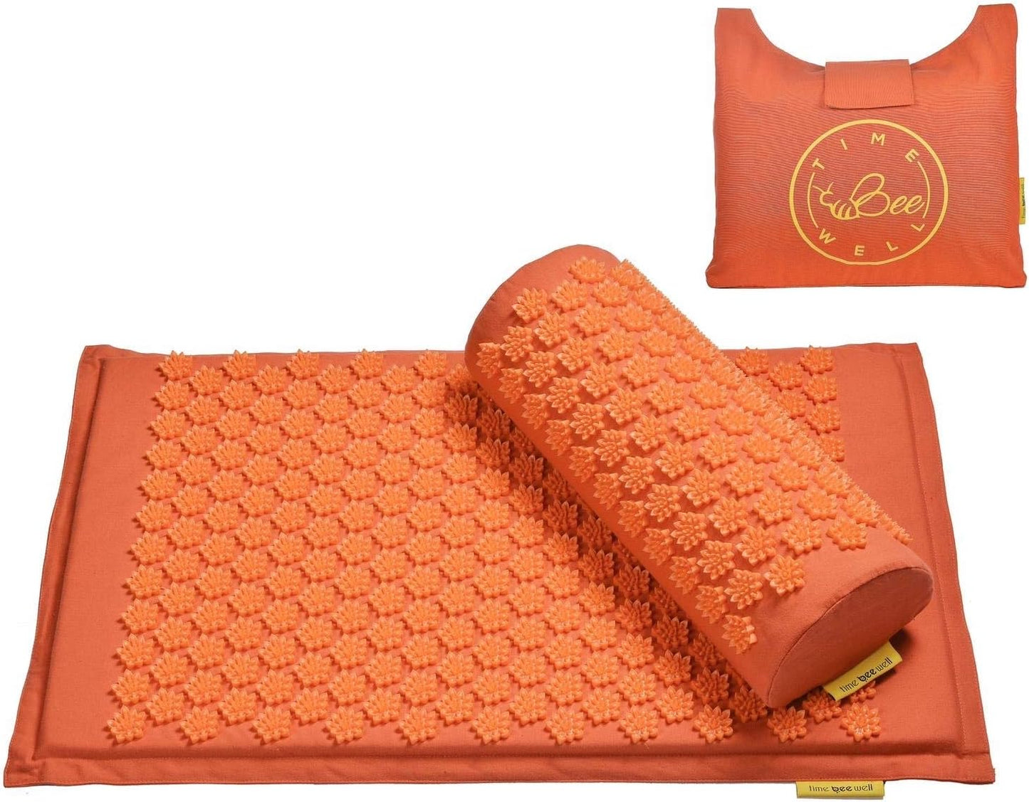 Acupressure Mat and Pillow Set | Acupuncture Mat for Back and Neck Pain Relief | Pranamat Inspired Accupressure Mats for Stress, Sciatic Pain, Feet Massage | Eco-Friendly Travel Bag Included